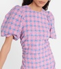 Checked cotton-blend minidress