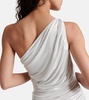 Diana one-shoulder ruched lamé gown