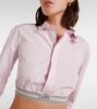 Cropped cotton poplin shirt