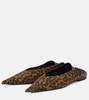 Nour leopard-print leather-trimmed mules