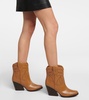 Faux leather cowboy boots