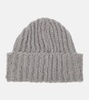 Logo ribbed-knit mohair-blend beanie