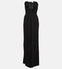 Ruched strapless maxi dress