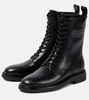 Leather combat boots