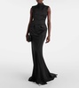 Satin and crepe de chine gown