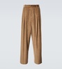 Cotton and cashmere corduroy wide-leg pants