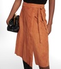 Mindy high-rise suede midi skirt