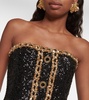 Sequined strapless minidress