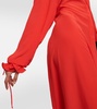 Ruched silk chiffon maxi dress