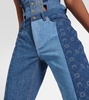 Moonogram patchwork straight jeans