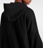 Oversized draped cotton jersey hoodie