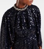 Sequined caped gown