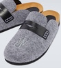 Leather-trimmed slippers