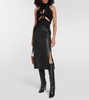 Taylor leather midi skirt