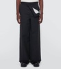 Cotton twill wide-leg pants