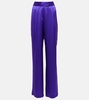 High-rise wide-leg silk satin pants