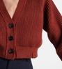 Cropped wool-blend cardigan