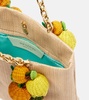 Citrus Punch Mini raffia-effect tote bag