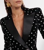 Polka-dot embellished velvet blazer