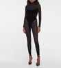 x Mugler Flock Shaping paneled stirrup leggings