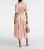 Astrid pleated satin midi dress