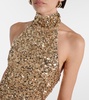 Sequined halterneck gown