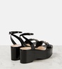 Horsebit leather platform sandals