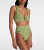 Nadine striped high-rise bikini