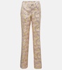 Jacquard Lamé Flared Pants