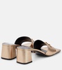 Medusa '95 metallic leather mules