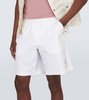 Embroidered cotton Bermuda shorts