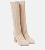 Atomic knitted knee-high sock boots