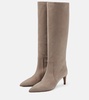 Suede knee-high boots