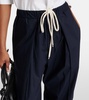 Pleated cotton wide-leg pants