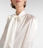 Bow-detail silk satin blouse