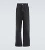 Mid-rise cotton wide-leg pants