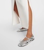 Metallic leather ballet flats