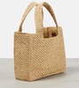 Paula's Ibiza logo raffia tote bag