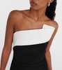 Strapless crêpe midi dress