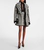 Houndstooth double-breasted coat