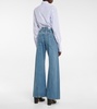 Decorated high-rise wide-leg jeans