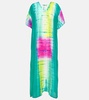 Tie-dyed silk kaftan