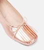 Classic pleated leather ballet flats