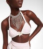 Embroidered cotton-blend Lurex® bra