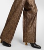 High-rise tweed straight pants