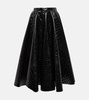 Croc-effect midi skirt