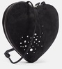 The heart embellished suede shoulder bag