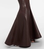 Strapless faux leather fishtail gown