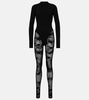 High-neck wool-blend catsuit