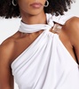 Ring-detail draped halterneck top